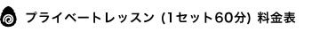 プライベートレッスン (1セット60分) 料金表